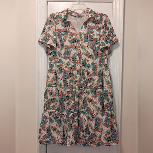 Joy Joy Tiered floral Dress size large